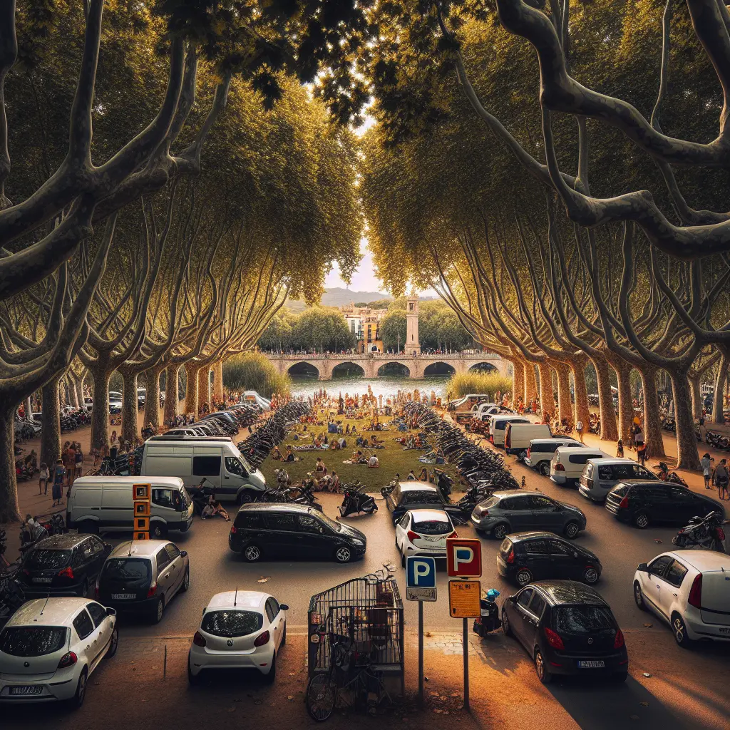 Regler for parkering ved Devesa-parken i Girona